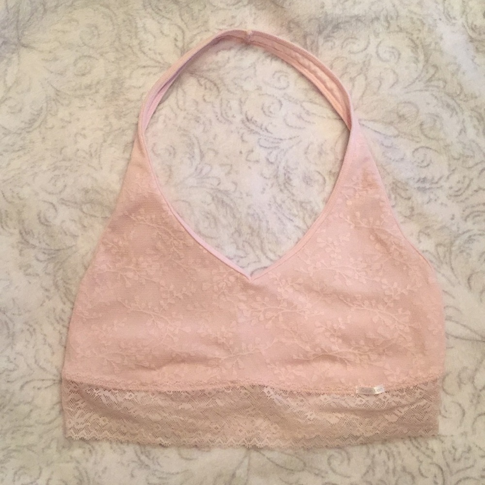 Pink Halter Bralette by Calvin Klein